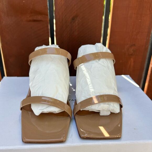 BY FAR Tanya Patent Leather Nude Mule Heel NIB - Picture 4 of 15